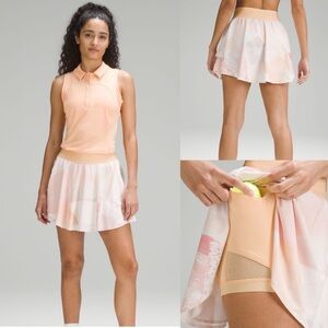 Lululemon Womens Orange Pink Garrogeo Multi Color Court Rival HR Skirt Size 8